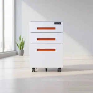 Modern Steel 3 Drawer Office Filing Cabinet with Sliding Drawers Lockable Large Capacity Storage System