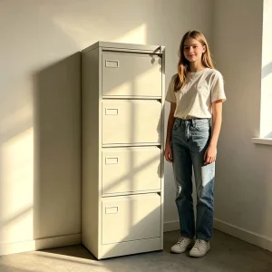 Modern Steel 4 Drawer Lockable Adjustable Filing Cabinet for Home and Office Use