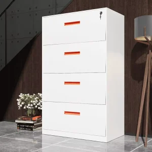 Modern Steel Adjustable 4 Drawer Lockable Commercial Filing Cabinet Pre assembled Customized RAL Color for Home Office Gym