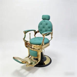Modern Steel Barber Chair Semi Reclining Hair Salon Chair Adjustable Height Swivel Heavy Duty Hydraulic Barber Shop