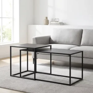Modern Steel Center Table Movable Nesting Side Table Storage for Sofa Living Room Small Coffee Table