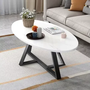 Modern Steel Coffee Table Adjustable Height Industrial Design with Storage