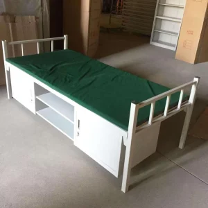 Modern Steel Dormitory Double Bunk Bed with Cabinet Adjustable Strong School Furniture Full Size Bedroom Use