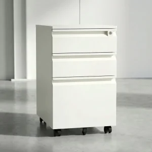 Modern Steel Filing Cabinet for Home Office School Use 3-Drawer Mobile Pedestal Eco-Friendly Durable Metal Office