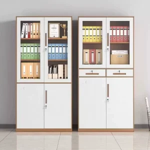 Modern Steel Filing Cabinet with Glass Doors Easy Assembly Office Storage Furniture for Home Commercial Use