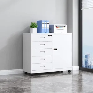 Modern Steel Filing Cabinets Equipped with Three Point Locks Suitable for Offices and Living Rooms