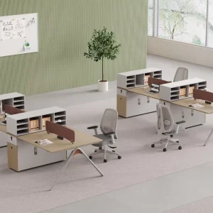 Modern Steel Frame Office Workstation with Open Screen Panels Ergonomic Computer Desk for Staff & Co working Spaces
