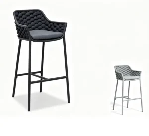 Modern Steel Frame Water Resistant Bar Chair for Home Bar & Hotel Use & Outdoor