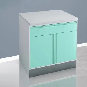 Modern Steel Hospital Cabinet with Two Doors and Two Drawers for Clinic Storage
