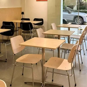 Modern Steel Material Restaurant Table and Chair Combination with Customizable Options for Commercial Use in Cafes Restaurants