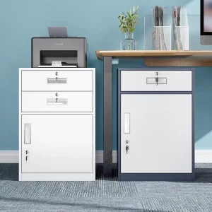 Modern Steel Office Cabinet with Dual Drawers Document File Storage Organizer for Bedroom School Gym Home Office Hotel