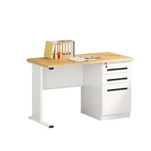 Modern Steel Office Desk with Multi Drawers and Metal Working Design