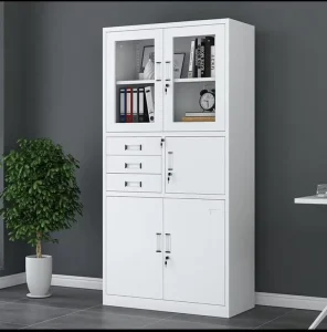 Modern Steel Office Furniture Adjustable Drawers Wooden Storage Cabinets Door Wardrobe Locker Shelves for Home Filing Cabinets