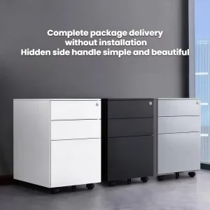 Modern Steel Office Storage Mobile Cabinet 3 Drawer Under Desk Rolling File Cabinet Lockable Pedestal