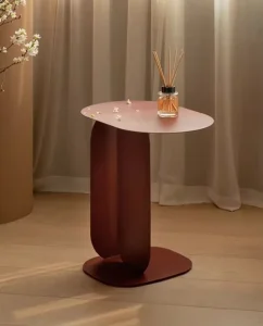 Modern Steel Oval Coffee Table for Living Room Slide Sofa Fully Assembled Durable Powder Coated End Table for Dining Bed Use