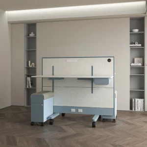 Modern Steel Stand up Cubicle Workstation with Built in Power Height Adjustable Desk and Cubicle System for Office