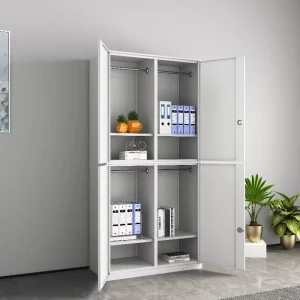 Modern Steel Storage Cabinet for Home Office Gym Workshop with Lockable Doors Shelves File Organizer Adjustable Design