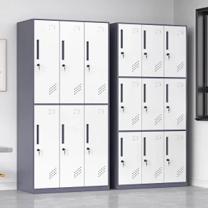 Modern Steel Storage Cabinet with Lockable Compartment Easy Assembly Space-Saving Design for Home Office Mall Use