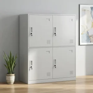 Modern Steel Storage Locker Multi Color Options Fireproof Eco Friendly Durable 4 Door Metal Cabinet for School Gym Dormitory