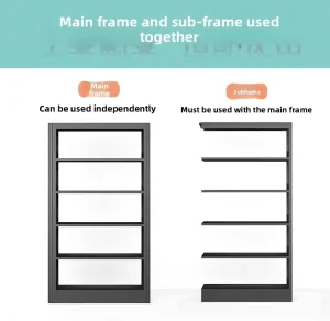 Modern Steel Storage Rack Bookshelf Open Shelves Metal Unit for Home Office School Bookshelf for Dining Application