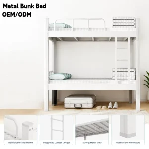 Modern Steel Student Dormitory Double Bunk Bed for School and Bedroom Use
