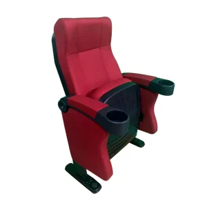 Modern Steel Theater Chairs Foldable Design Durable Eco Friendly Fabric Seat Commercial Theater Furniture Conference Halls