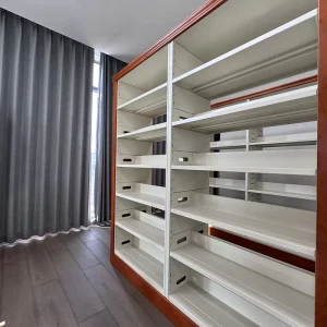 Modern Steel-Wood Combined Adjustable Library Book Rack Durable Bookshelf for Schools Offices Hospitals