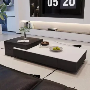 Modern Stone Coffee Table Durable Decorative Living Room Furniture