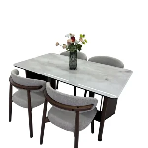 Modern Stone Dining Table Chair Set Durable Eco Friendly Commercial Furniture for Restaurant Hotel Home Bar Park Catering