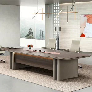 Modern Straight Legs Conference Table Meeting Desk Conference Table Office Furniture With Power Supply Slot Meeting Table