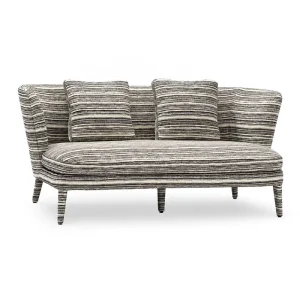 Modern Striped Sofa Black and White Stripe 2 Seater Couch