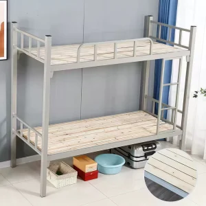 Modern Student Bunk Bed with Ladder Metal Double Bed for Students Dormitories Bunk Frame Steel Bed Wholesaler