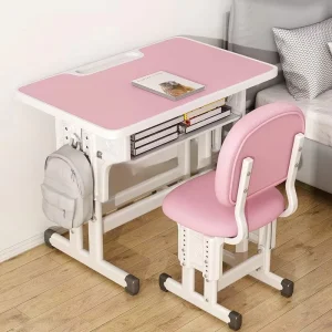 Modern Student Desk and Chair Set for School & Home Durable Classroom Furniture for Kids Teenagers Girls Pink Study Table
