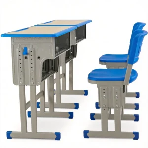 Modern Student Table Chair Set with Under Desk Drawer Bag Hook Metal Frame MDF Desktop Home Office Bedroom Use