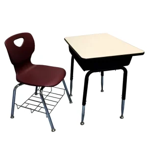 Modern Student Table and Chair Set for School Furniture Desk Middle Plywood Metal Design