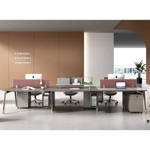 Modern Studio 6 Person Extendable Office Partition Desk Workstation Table for Staff Workstation