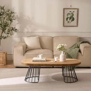 Modern Sturdy Solid Wood Coffee Table with Metal Legs Custom Design for Living Room Furniture Vintage Coffee Table