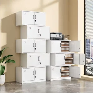 Modern Sturdy Steel Storage Cabinet Durable Five Section Filing Cabinet with Movable and Lockable Drawers for Apartment Office Use