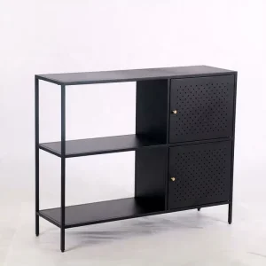 Modern Style 3 Tier Metal Console Cabinet with Storage Bookcase Home Furniture