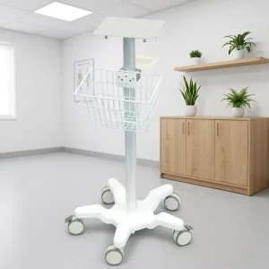Modern Style ABS Plastic Aluminum Alloy Clinic Trolley Cart Basket Monitor Medical Mobile Hospital