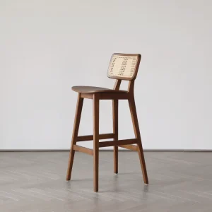 Modern Style Armless Nordic Solid Wood High Stool Bar Chair Coffee Shop Chair