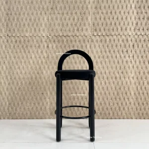 Modern Style Black Solid Wood Velvet Cushion Bar Stool for Home Bar Living Room Hotel Outdoor Dining Wedding Events