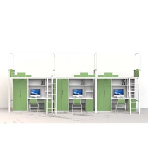 Modern Style Bunk Bed School Furniture Dormitory Bunk Bed Steel Metal Triple Bunk Beds for Adults Bedroom White CN GUN