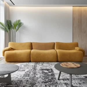 Modern Style Compressed Sofa Living Room Apartment Furniture Couch in a Box Modular Design Velvet Sectional Sofa Set