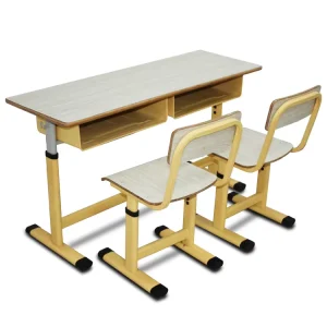 Modern Style Double School Desk Chair Wood Study Table for Home Office Use Elegant School Sets