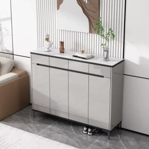 Modern Style Durable Wooden Shoe Storage Cabinet with Adjustable Features for Living Room and Bedroom