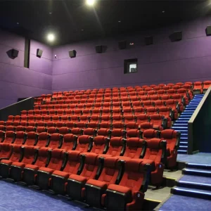 Modern Style Fabric Covered Commercial Theater Chairs with Movable Cup Holder for School Church Auditorium Cinema Seating