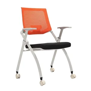 Modern Style Fabric Middle Back Office Furniture Strong Tube Stackable Conference Room Chairs for Meetings and Cubicles