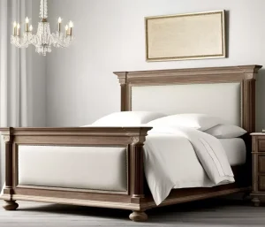 Modern Style Factory Direct Custom Solid Wood Full Size Canopy Bed with Storage for Hotel Use