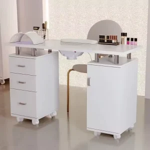 Modern Style Fashion Free Sample New Models Tempering Glass Wireless Charge Furniture Beauty Salon Manicure Nail Table